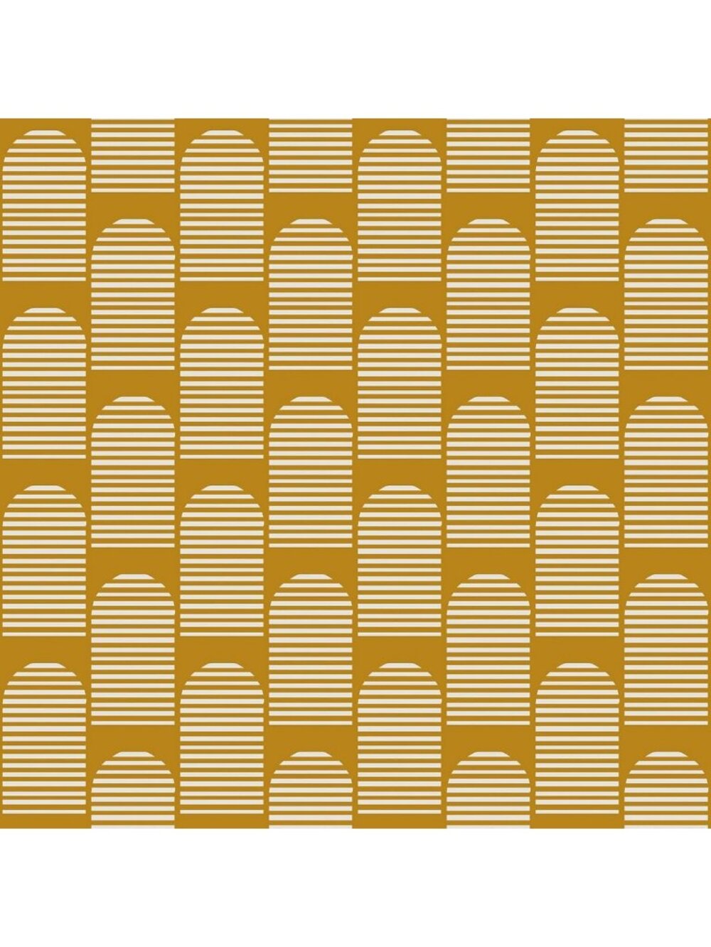 Vintage Dark Yellow Geometric Peel and Stick Wallpaper - Boho Mid Century Modern